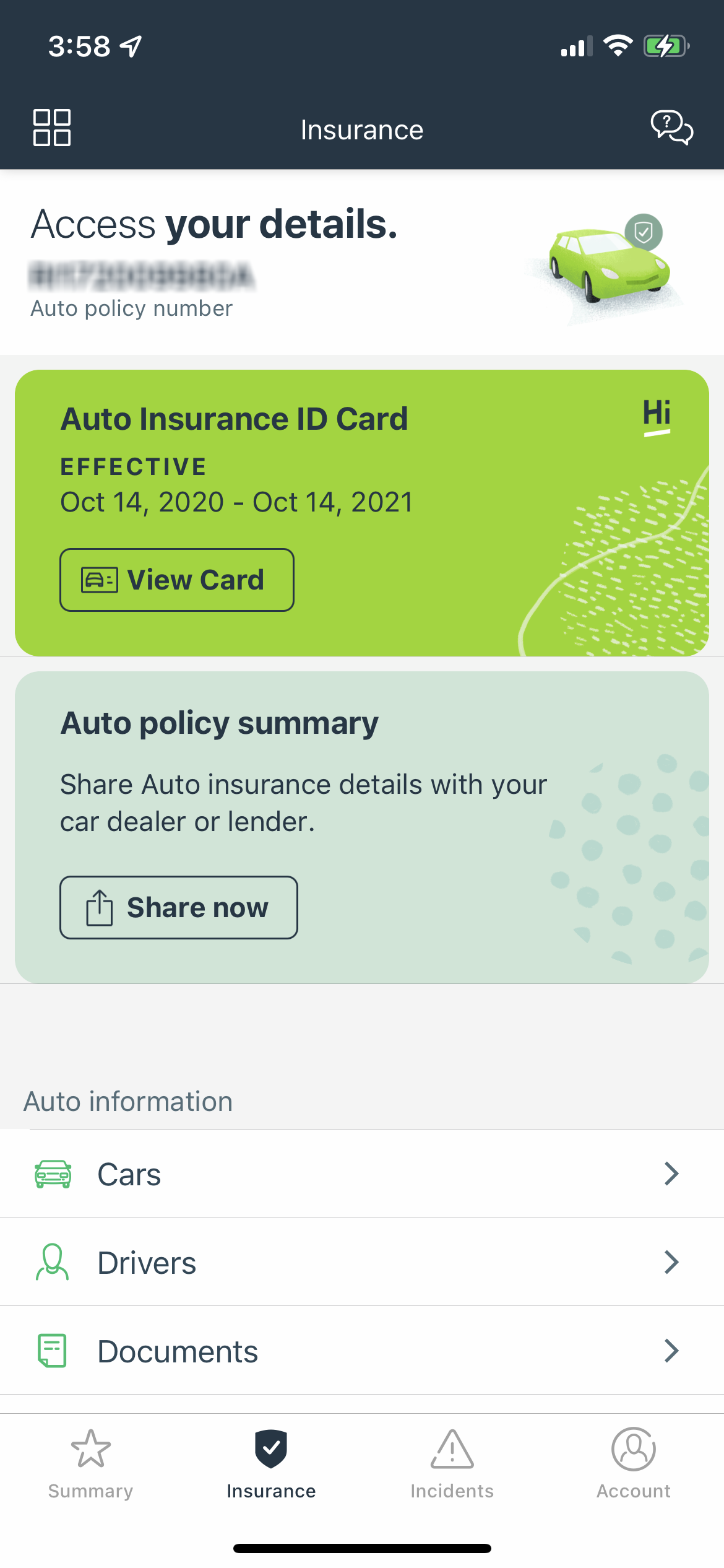 auto insurance card